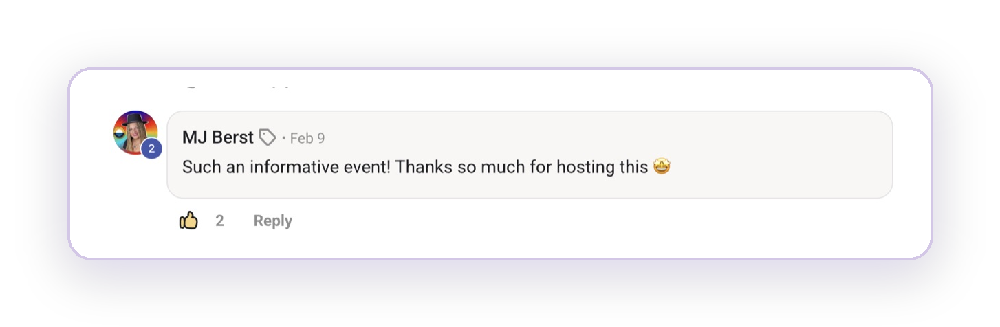 Skool comment from MJ Berst about her podcast audit