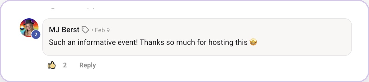 Skool comment from MJ Berst about her podcast audit
