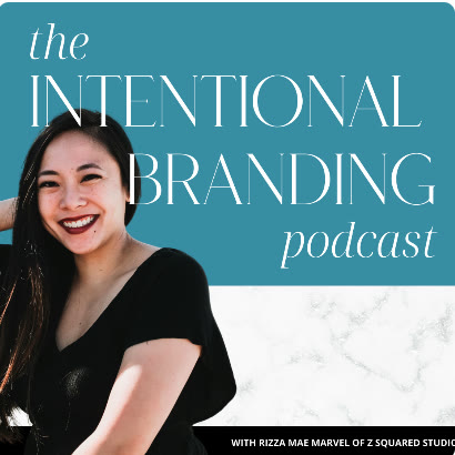 Rizza's old podcast cover, The Intentional Branding Podcast